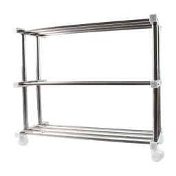 3-Layer Stainless Steel Shoe Rack – Durable & Space-Saving Organizer