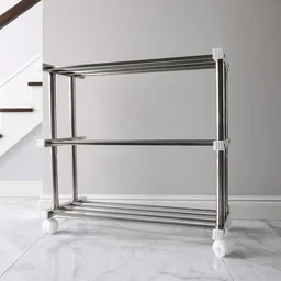3-Layer Stainless Steel Shoe Rack – Durable & Space-Saving Organizer