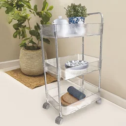 3-Layer Storage Trolley with Wheels – Durable & Versatile Organizer