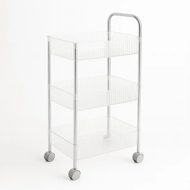 3-Layer Storage Trolley with Wheels – Durable & Versatile Organizer