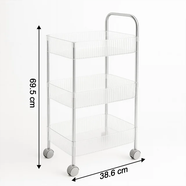 3-Layer Storage Trolley with Wheels – Durable & Versatile Organizer