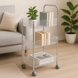 3-Layer Storage Trolley with Wheels – Durable & Versatile Organizer