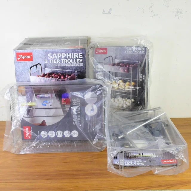 3-Layer Storage Trolley with Wheels – Durable & Versatile Organizer