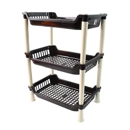 3-Tier Plastic Storage Rack – Durable & Space-Saving Organizer