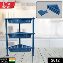 3-Tier Plastic Storage Rack – Multi-purpose Shelf | VoltDesk