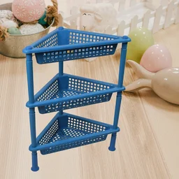 3-Tier Plastic Storage Rack – Multi-purpose Shelf | VoltDesk