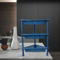 3-Tier Plastic Storage Rack – Multi-purpose Shelf | VoltDesk