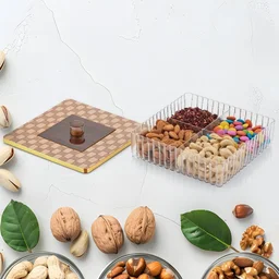 4 Compartment Dry Fruit Box – Airtight Plastic Snack Organizer | Tidy Table