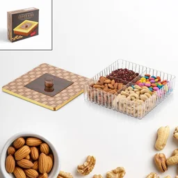 4 Compartment Dry Fruit Box – Airtight Plastic Snack Organizer | Tidy Table