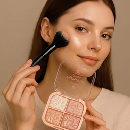 4 in 1 Baked Highlighter and Blusher Palette – Radiant Dewy Glow