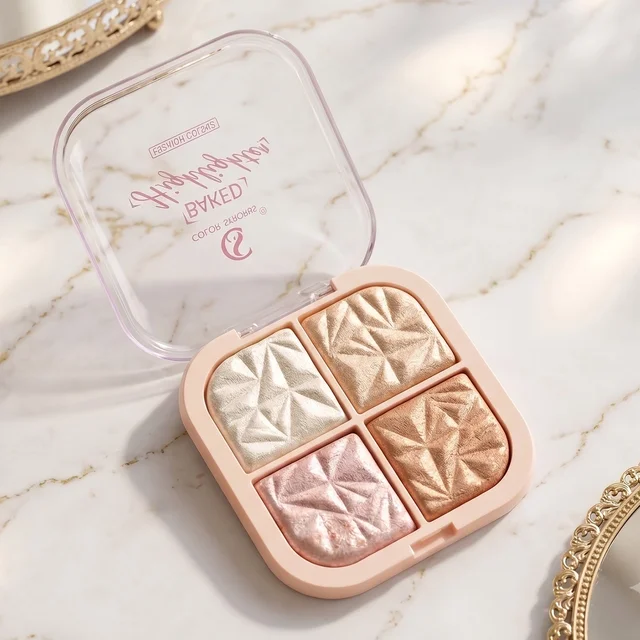4 in 1 Baked Highlighter and Blusher Palette – Radiant Dewy Glow