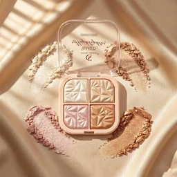 4 in 1 Baked Highlighter and Blusher Palette – Radiant Dewy Glow