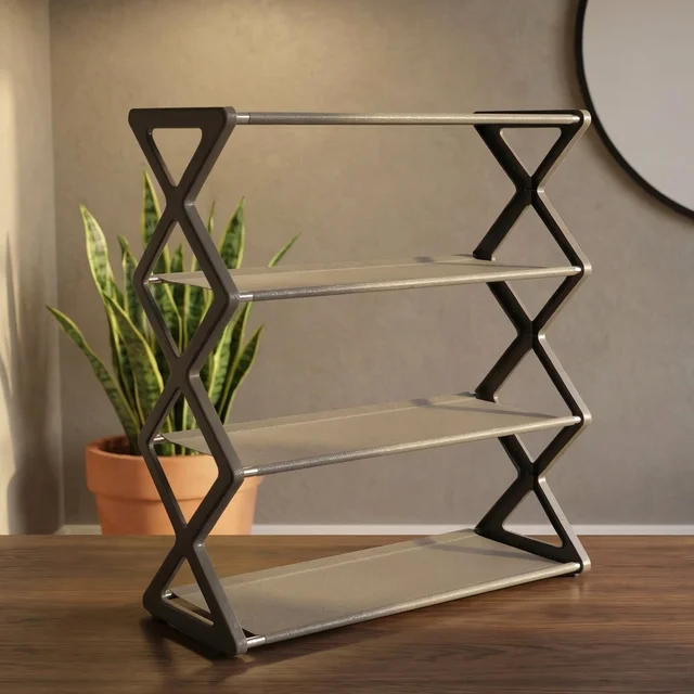 4 Layer Foldable Shoe Rack – Space-Saving Storage Solution