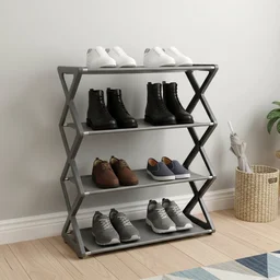 4 Layer Foldable Shoe Rack – Space-Saving Storage Solution