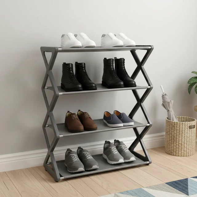 4 Layer Foldable Shoe Rack – Space-Saving Storage Solution