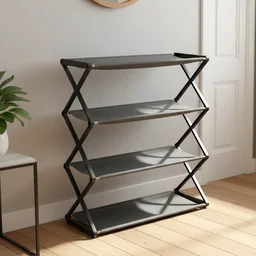 4 Layer Foldable Shoe Rack – Space-Saving Storage Solution