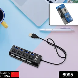 4 Port USB Hub – High-Speed 2.0 Splitter with Switches | Compshop