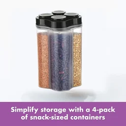 4 Section Food Storage Container – Airtight Plastic Jar | Organivo