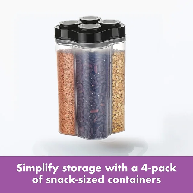 4 Section Food Storage Container – Airtight Plastic Jar | Organivo