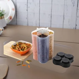 4 Section Food Storage Container – Airtight Plastic Jar | Organivo
