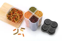 4 Section Food Storage Container – Airtight Plastic Jar | Organivo