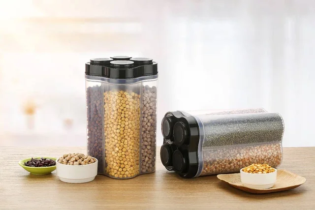 4 Section Food Storage Container – Airtight Plastic Jar | Organivo