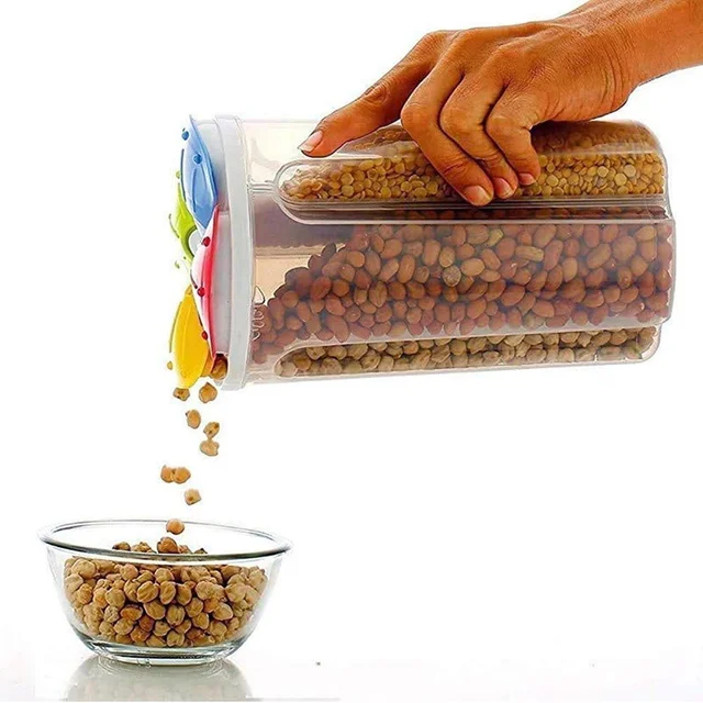 4 Section Storage Container – Airtight Food Plastic | Organivo
