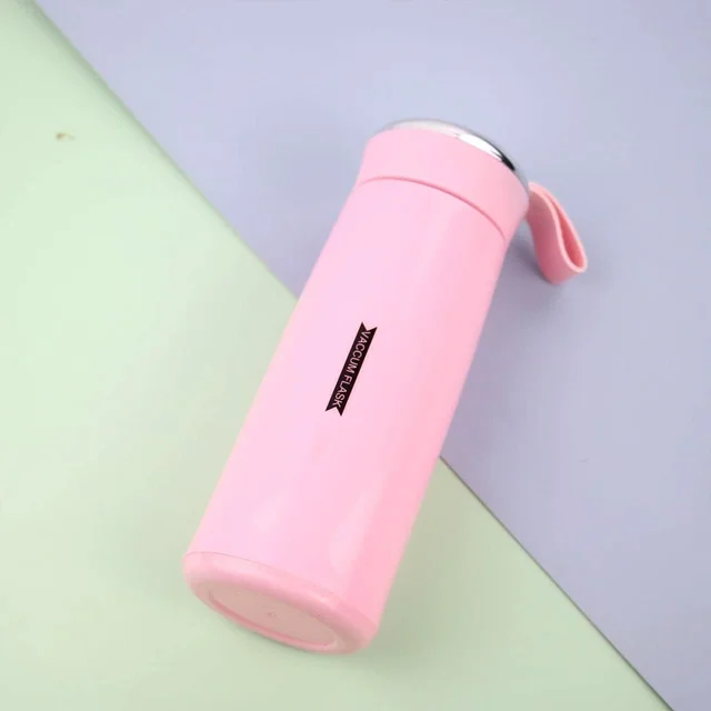 400ml Pink Glass Water Bottle – Leakproof & BPA-Free