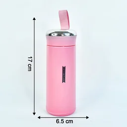 400ml Pink Glass Water Bottle – Leakproof & BPA-Free