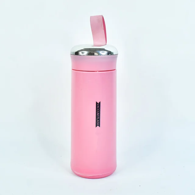 400ml Pink Glass Water Bottle – Leakproof & BPA-Free
