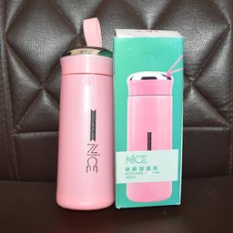 400ml Pink Glass Water Bottle – Leakproof & BPA-Free