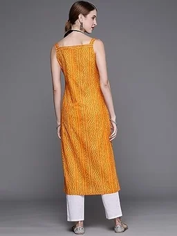 Bollyclues Women's Crepe Straight Bandhani Printed Kurti(BA-01) AN - L