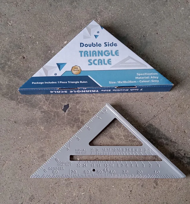 45-Degree Triangle Ruler – 7-Inch Aluminum Rafter Square | BoltForce