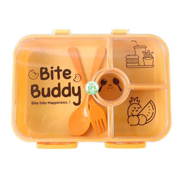 4-Compartment Leak-Resistant Lunch Box – BPA-Free with Cutlery