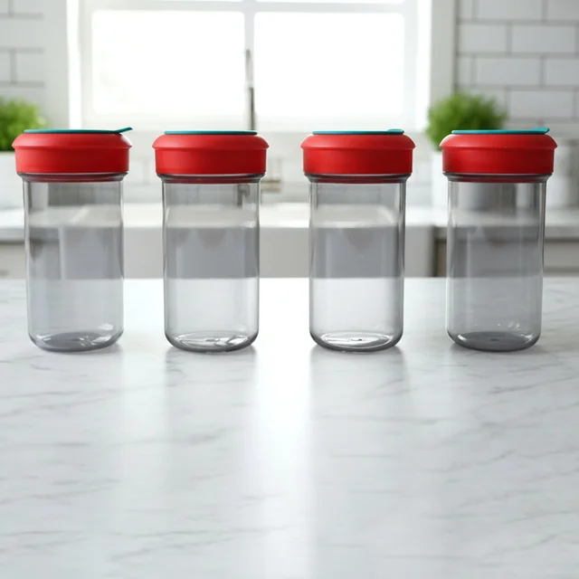 4-in-1 Spice Shaker Set – Compact Kitchen Organizer with Stand