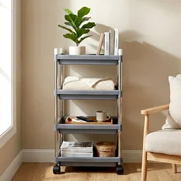 4-Layer Rolling Storage Cart Durable Mobile Organizer