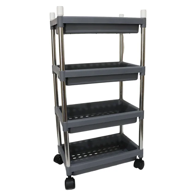 4-Layer Rolling Storage Cart Durable Mobile Organizer