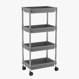 4-Layer Rolling Storage Cart Durable Mobile Organizer