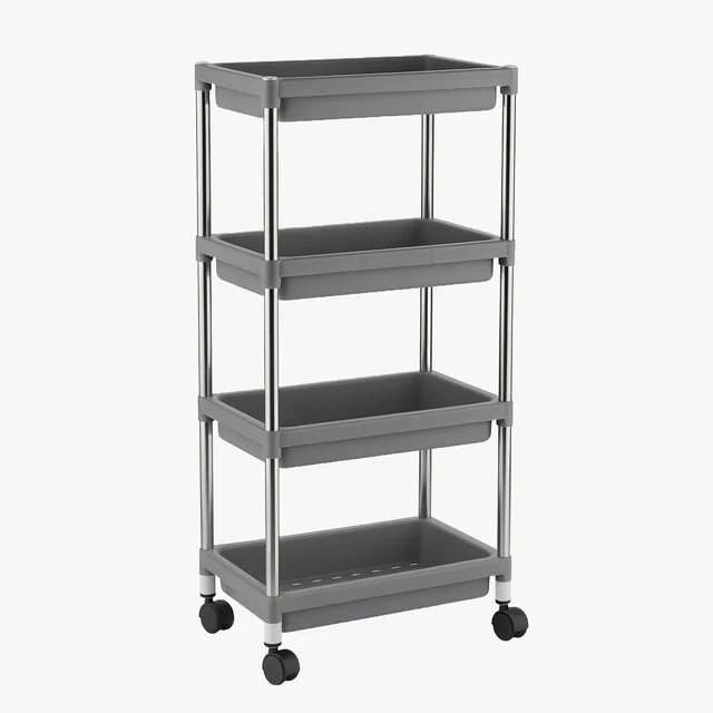 4-Layer Rolling Storage Cart Durable Mobile Organizer