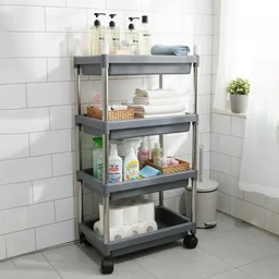 4-Layer Rolling Storage Cart Durable Mobile Organizer