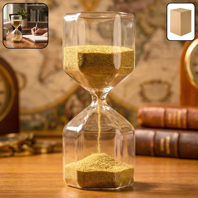 4-Minute Sand Timer Hourglass – Elegant Glass for Desk Decor