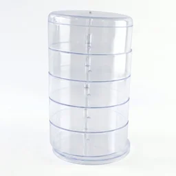 5 Layer Rotating Jewelry Storage Box Organizer for Rings Earrings Watches (1 Pc)