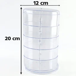 5 Layer Rotating Jewelry Storage Box Organizer for Rings Earrings Watches (1 Pc)
