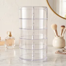 5 Layer Rotating Jewelry Storage Box Organizer for Rings Earrings Watches (1 Pc)