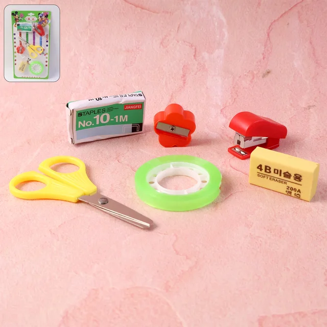 6 in 1 Mini Stationery Kit – Compact Essential Student Set