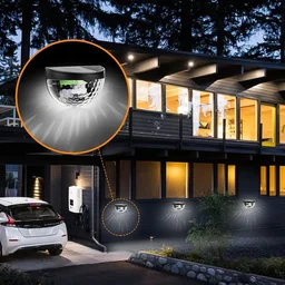 6 LED Solar Wall Fence Light – Honeycomb Shade Design, 2 Pc Set