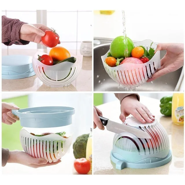 60 Seconds Salad Cutter Bowl – Quick Vegetable & Fruit Slicer | Quickslice