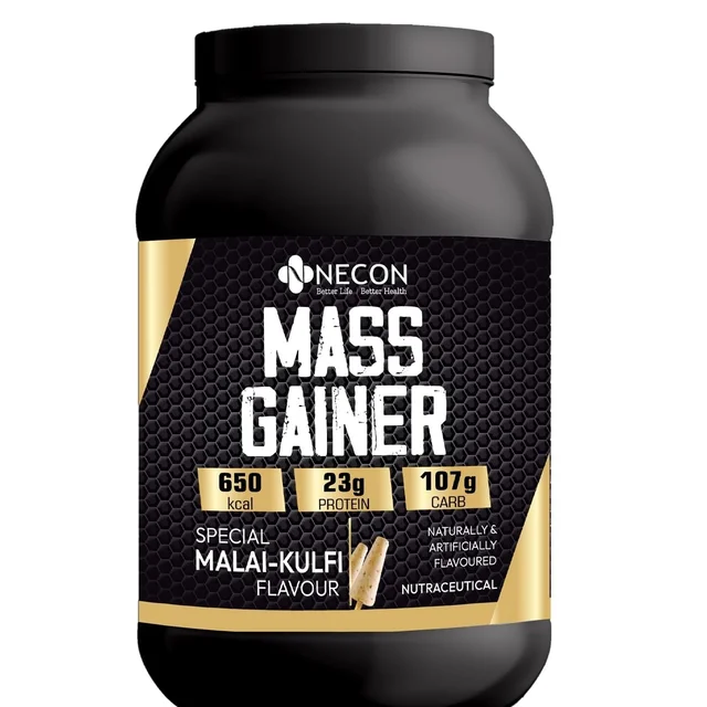 Necon Real Mass Gainer | Complex Carbohydrates | Boosts Metabolism | Reduces Muscle Breakdown Weight Gainers/Mass Gainers (Malai Kulfi, 2.2 LBS)