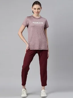 Enamor Womens Athleisure A306-Dry Fit with Antimicrobial & Sweat Wicking Crew Neck Short Sleeve Breathe Active Wear T-Shirt An - XXL