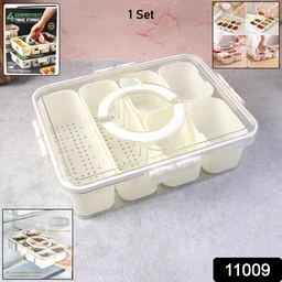 6-Compartment Fridge Storage Box – Leak-Proof, Space-Saving Organizer